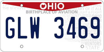 OH license plate GLW3469