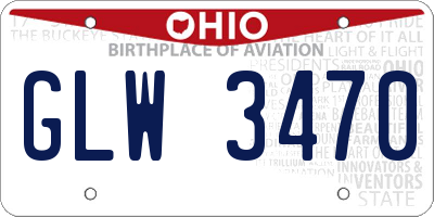 OH license plate GLW3470