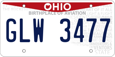 OH license plate GLW3477