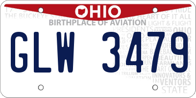 OH license plate GLW3479