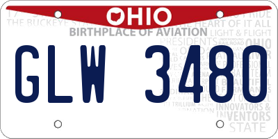 OH license plate GLW3480