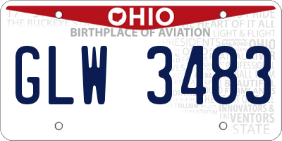 OH license plate GLW3483