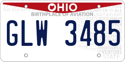 OH license plate GLW3485