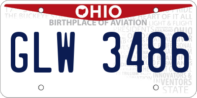OH license plate GLW3486