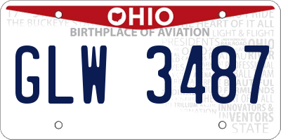 OH license plate GLW3487