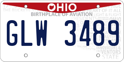 OH license plate GLW3489