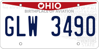 OH license plate GLW3490