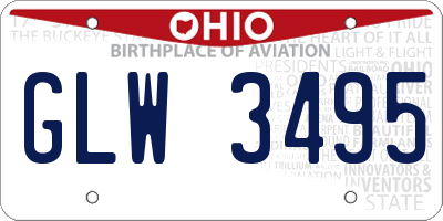 OH license plate GLW3495