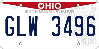 OH license plate GLW3496