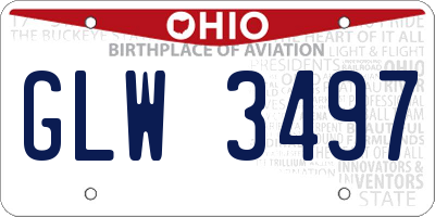 OH license plate GLW3497