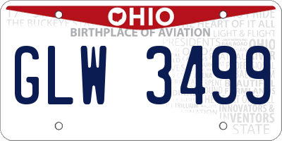 OH license plate GLW3499