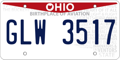 OH license plate GLW3517