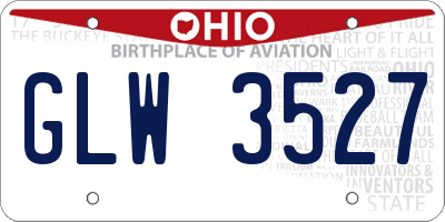 OH license plate GLW3527