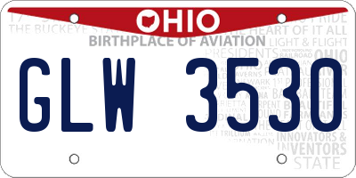 OH license plate GLW3530