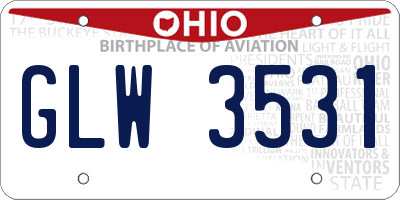 OH license plate GLW3531