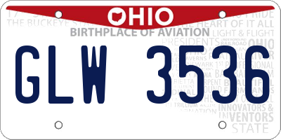 OH license plate GLW3536