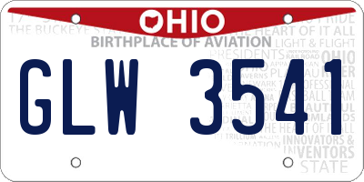 OH license plate GLW3541