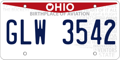 OH license plate GLW3542