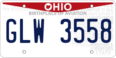 OH license plate GLW3558