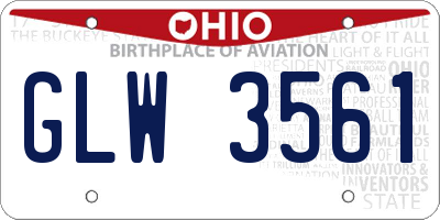 OH license plate GLW3561