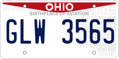 OH license plate GLW3565