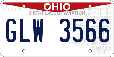 OH license plate GLW3566