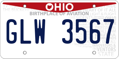 OH license plate GLW3567