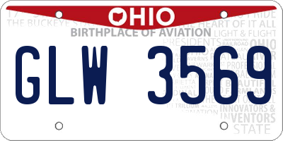 OH license plate GLW3569