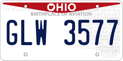OH license plate GLW3577