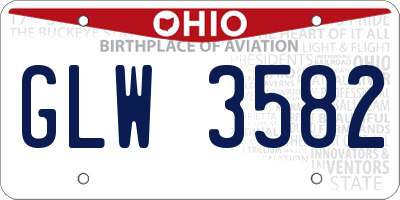 OH license plate GLW3582
