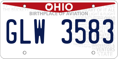 OH license plate GLW3583