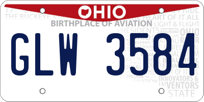 OH license plate GLW3584