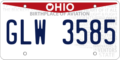 OH license plate GLW3585