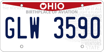OH license plate GLW3590