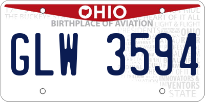 OH license plate GLW3594