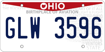 OH license plate GLW3596