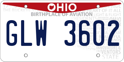 OH license plate GLW3602