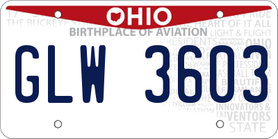 OH license plate GLW3603
