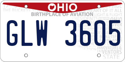 OH license plate GLW3605