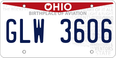 OH license plate GLW3606