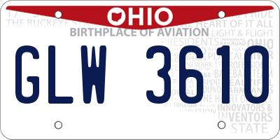 OH license plate GLW3610