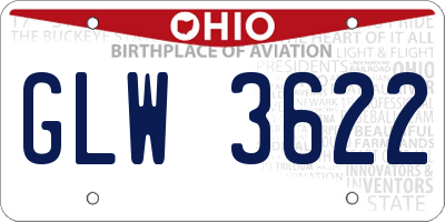 OH license plate GLW3622