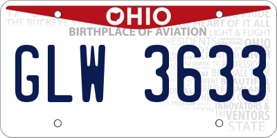OH license plate GLW3633