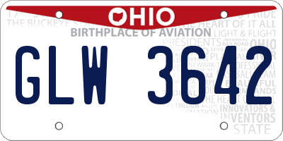 OH license plate GLW3642