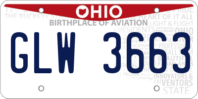 OH license plate GLW3663