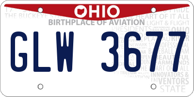OH license plate GLW3677