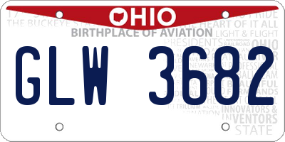 OH license plate GLW3682