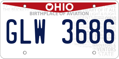 OH license plate GLW3686