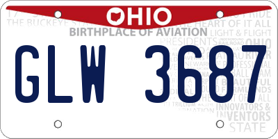 OH license plate GLW3687