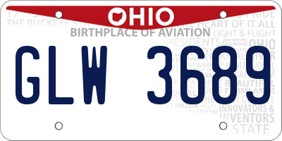 OH license plate GLW3689